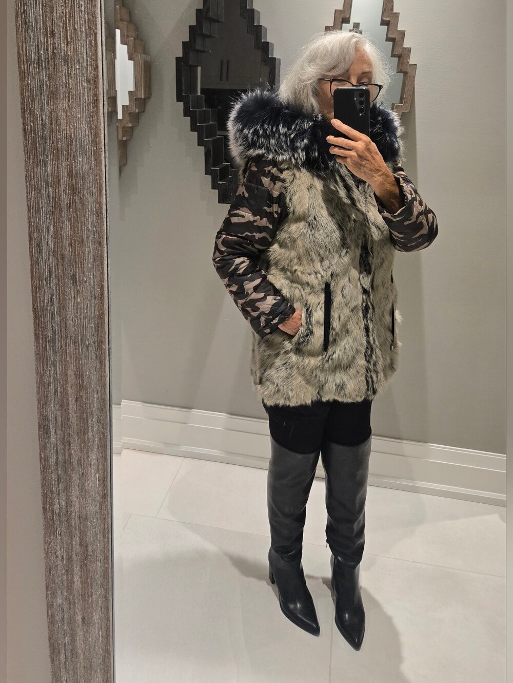 Fur Camo Jacket Sm